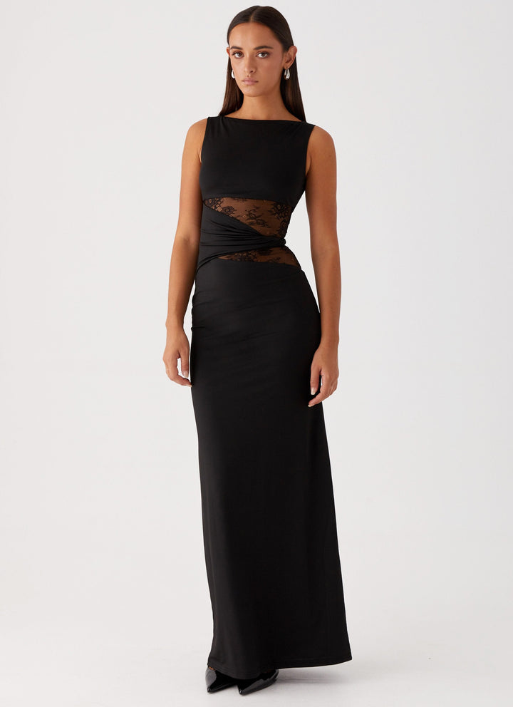 Leni - Maxidress aderente con tagli discreti e lacci