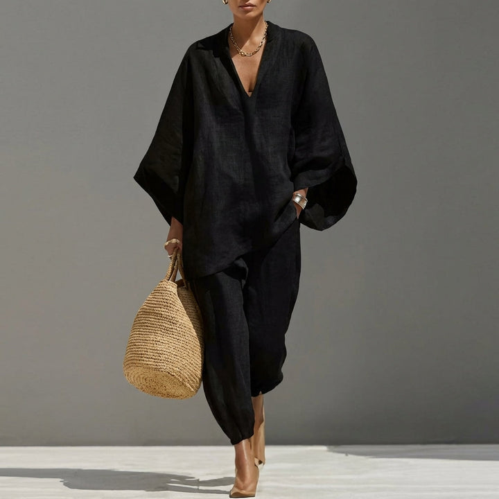 Marina | Completo Casual di Due Pezzi con Collo a V per Donna