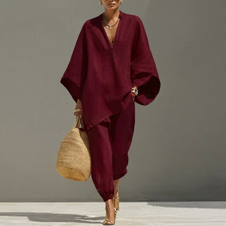Marina | Completo Casual di Due Pezzi con Collo a V per Donna
