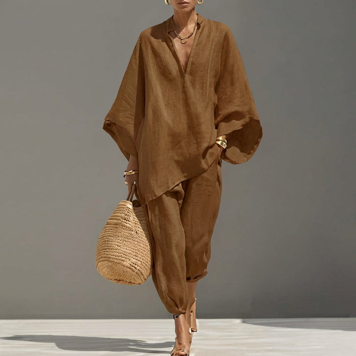 Marina | Completo Casual di Due Pezzi con Collo a V per Donna