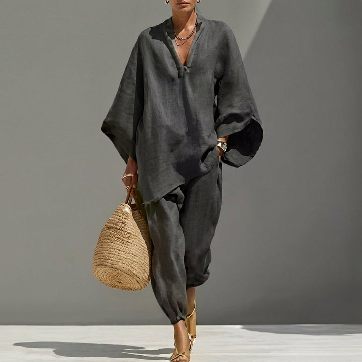 Marina | Completo Casual di Due Pezzi con Collo a V per Donna