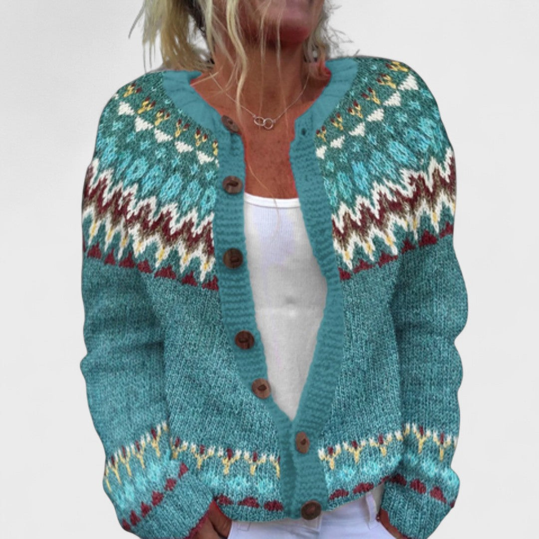 Lianne - Cardigan a maglia larga a fantasia chic