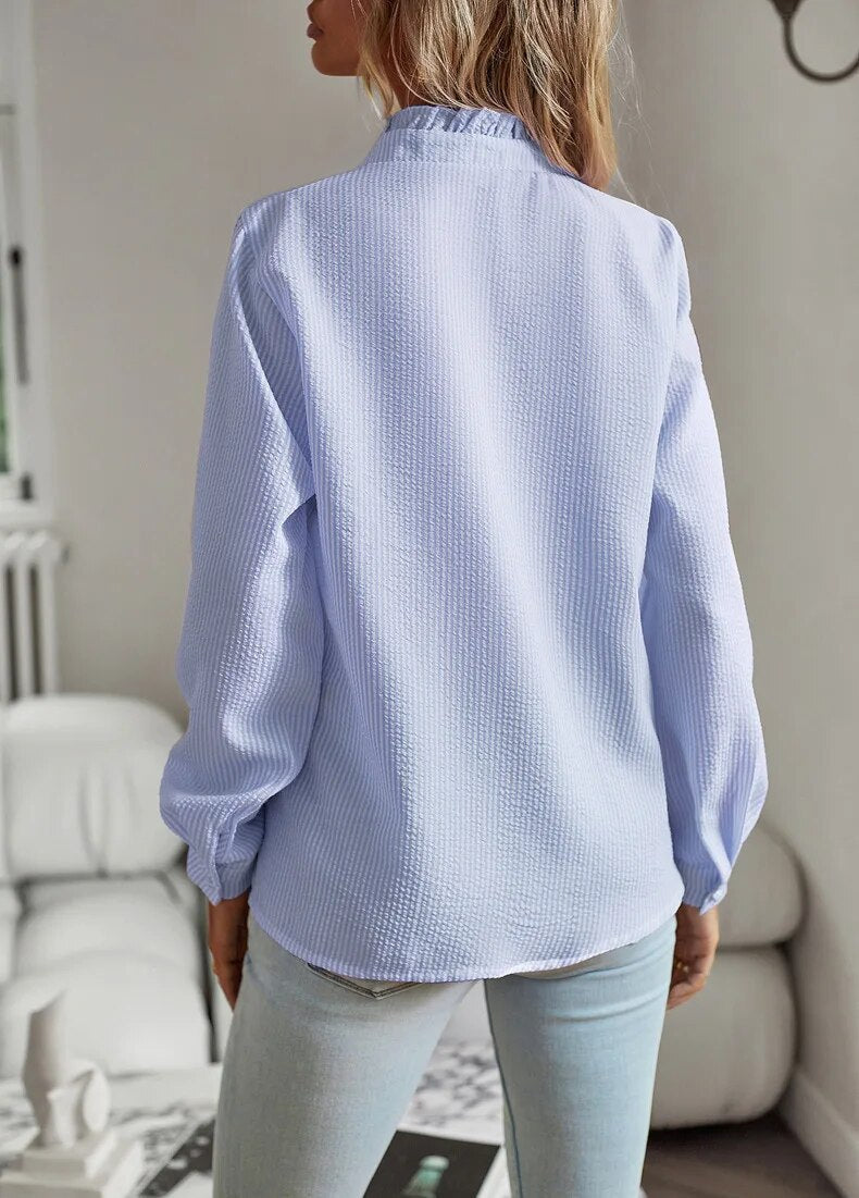 Aurora | Camicia a maniche lunghe con volants