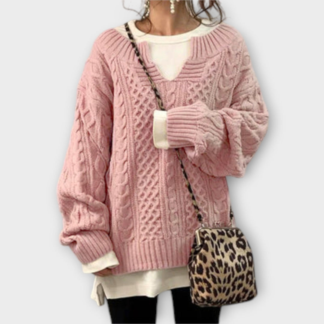 Lili | Maglione oversized con motivo a trecce