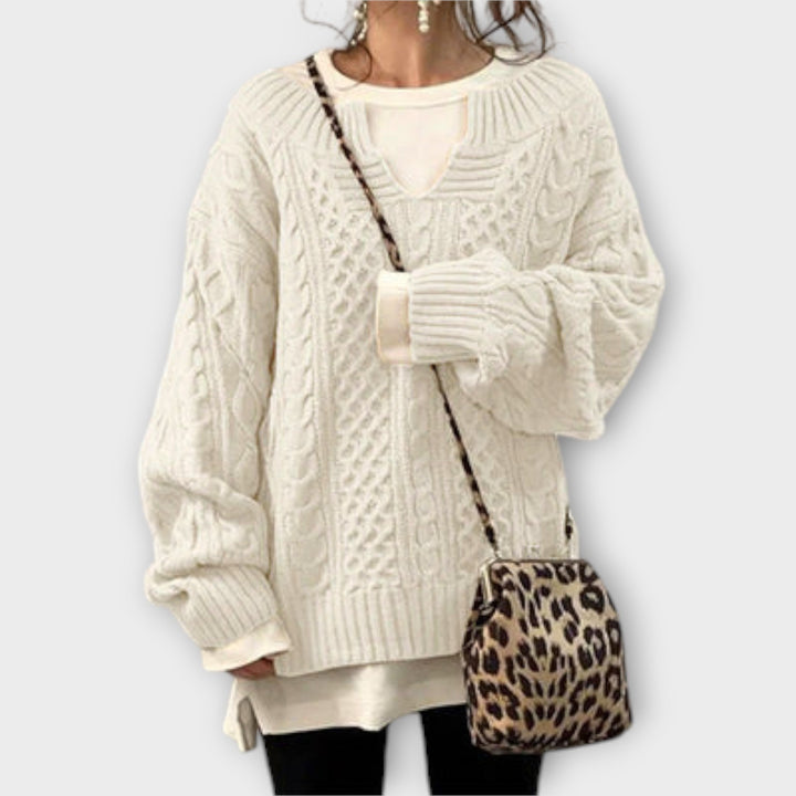 Dana | Maglione Oversize con Motivo a Treccia