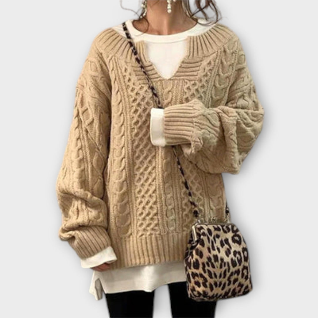 Lili | Maglione oversized con motivo a trecce