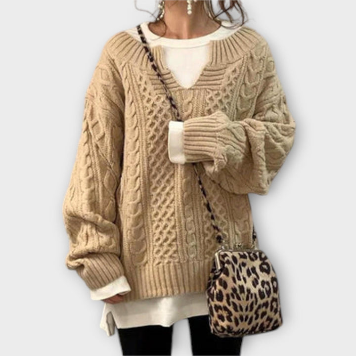 Lili | Maglione oversized con motivo a trecce
