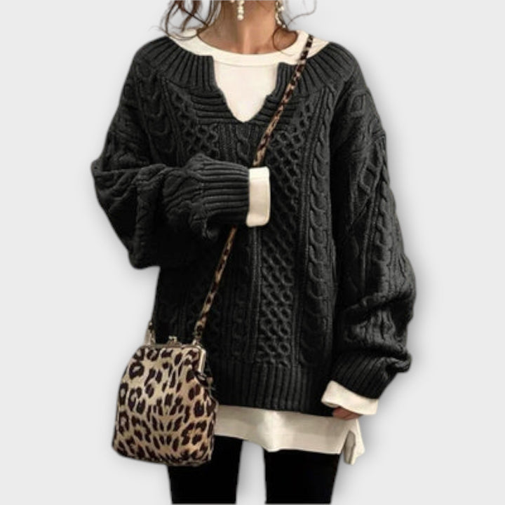 Dana | Maglione Oversize con Motivo a Treccia