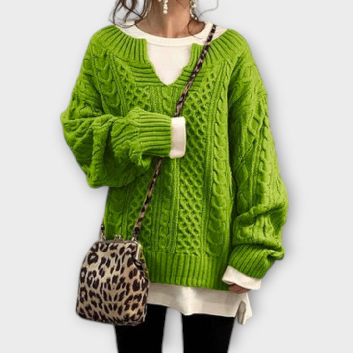 Lili | Maglione oversized con motivo a trecce