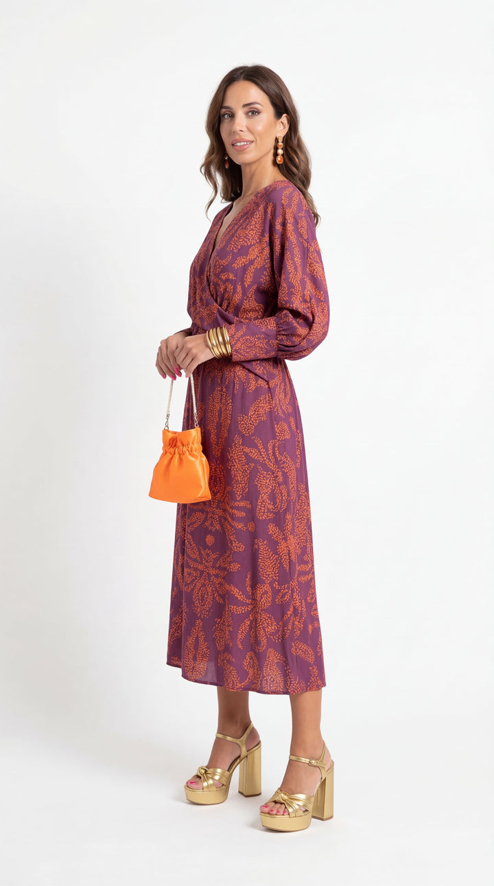 Isadora | Abito Midi Elegante con Stampa Delicata