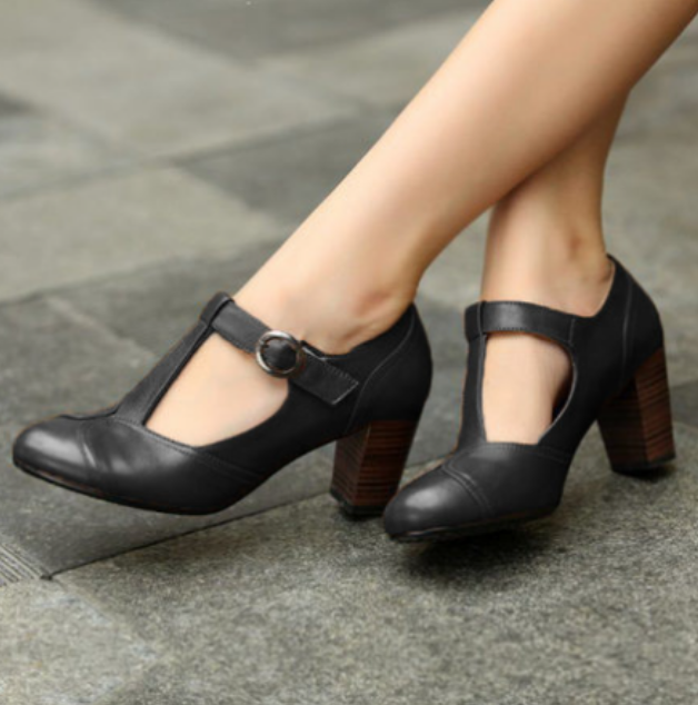 RACHELE | Elegante décolleté a fascia T con tacco basso per un look raffinato