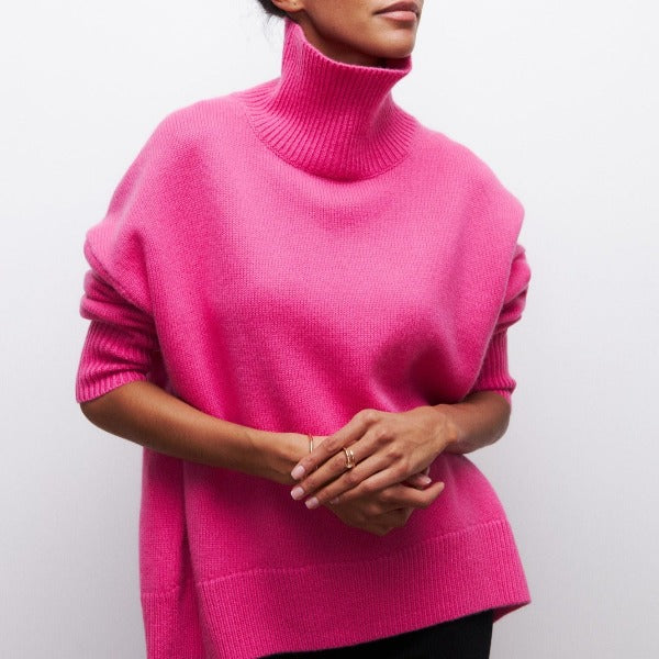 Katrielle - comodo pullover con colletto alto