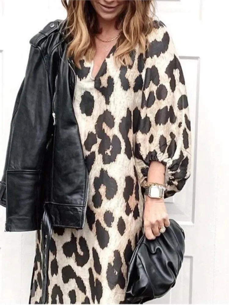 Lisa™ - Vestito Elegante e Selvaggio a Stampe Leopardate