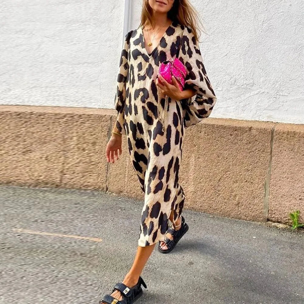 Lisa™ - Vestito Elegante e Selvaggio a Stampe Leopardate