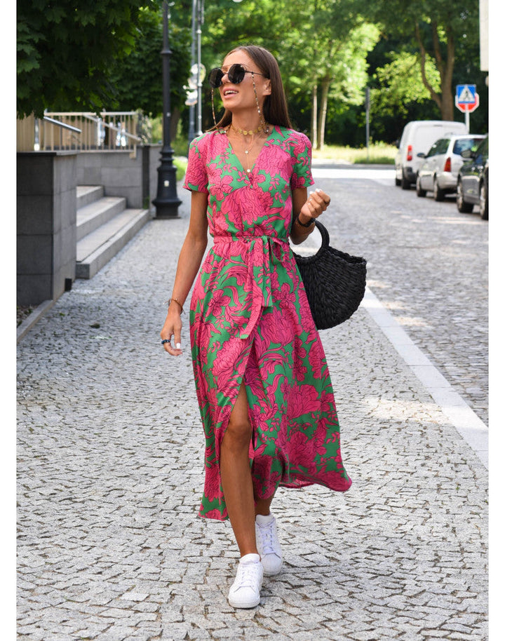 Talia™ | Vestito floreale elegante con scollo a V A