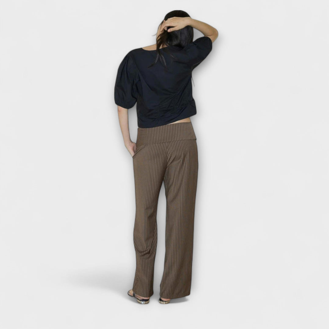 Julia - Pantaloni Striati Pieghevoli