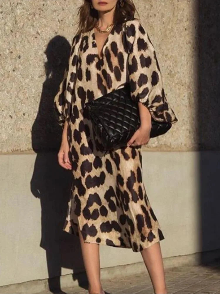 Lisa™ - Vestito Elegante e Selvaggio a Stampe Leopardate