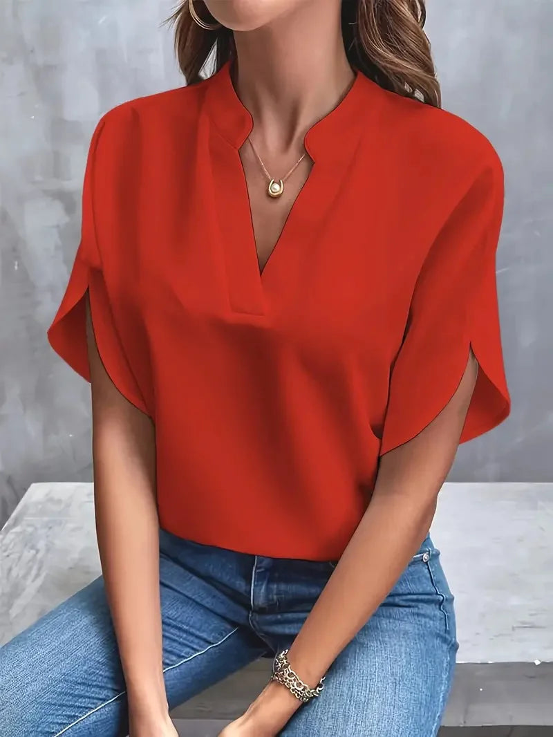 Concetta™ | Camicia Scollatura a V dal Taglio Morbido e Raffinato