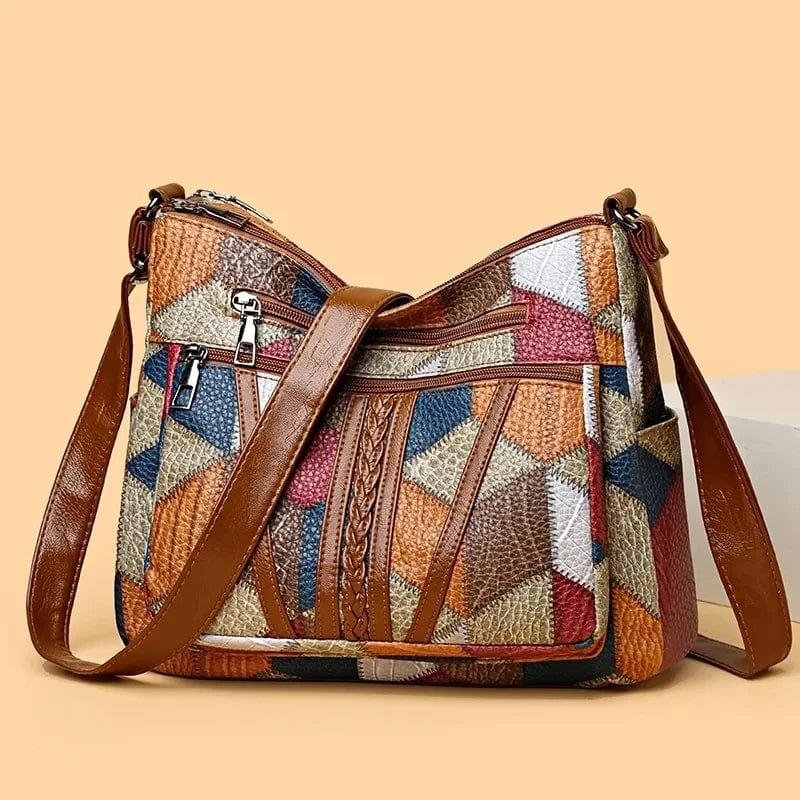 Solara | Borsa a Tracolla in Pelle con Motivo Mosaico