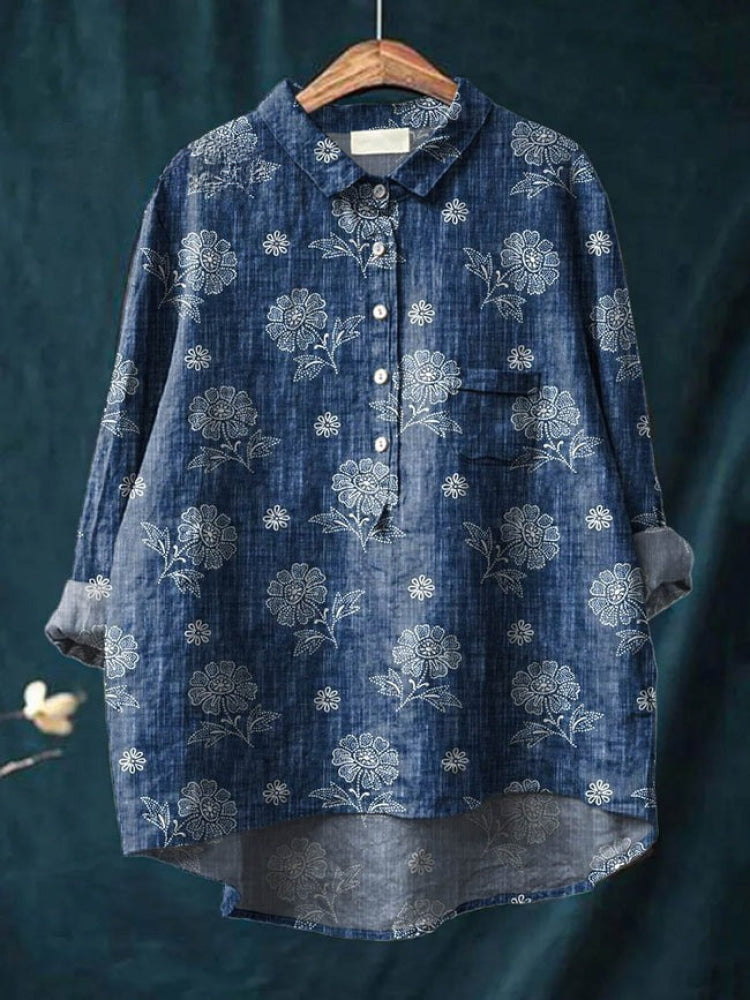 Tiziana – Camicia in lino fantasia