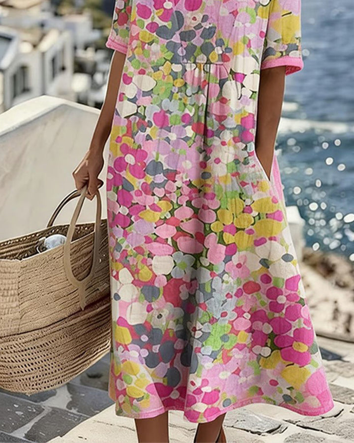 Elena | Abito midi floreale leggero e morbido