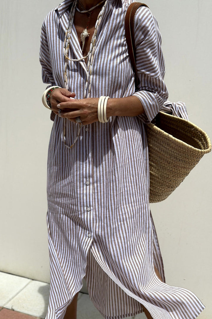 Sophia | Camicia da Abito a Righe Classiche e Comfort Elegante per un Look Raffinato