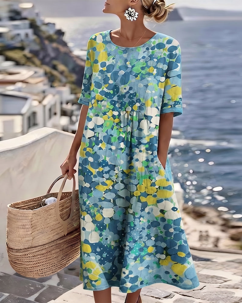 Elena | Abito midi floreale leggero e morbido