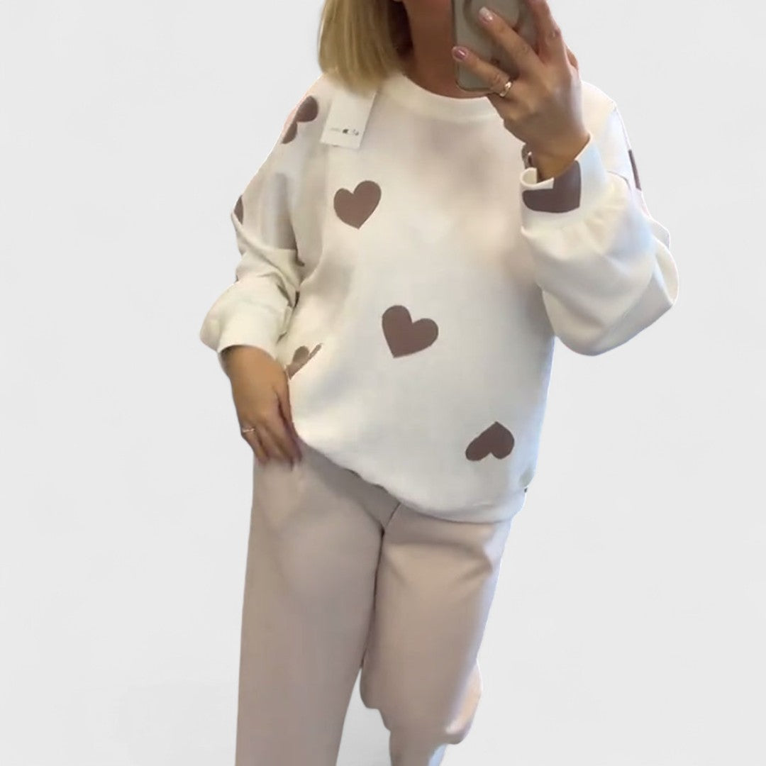 Mila | Maglione in misto cotone con cuori