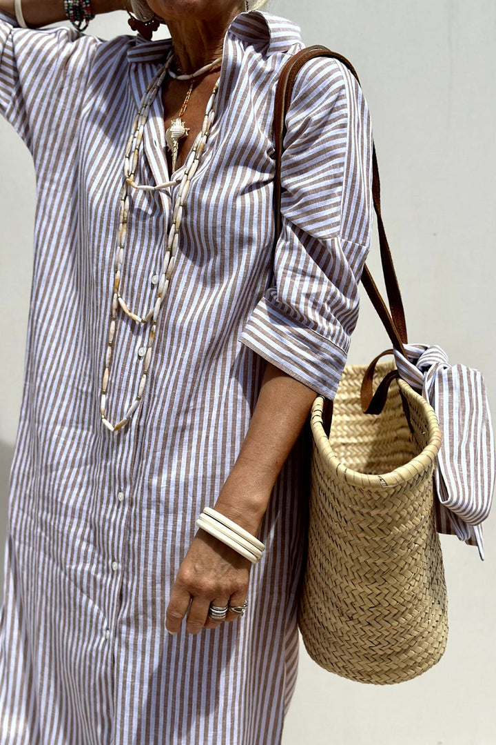Sophia | Camicia da Abito a Righe Classiche e Comfort Elegante per un Look Raffinato