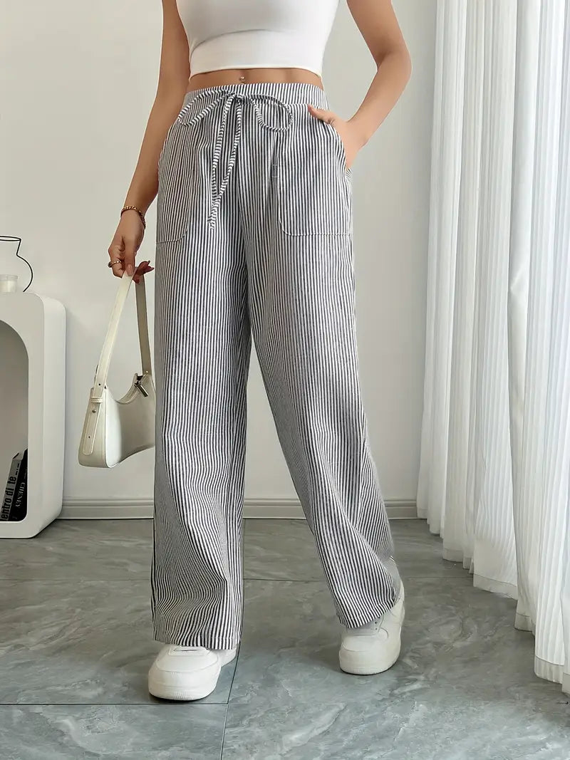 Alina™ | Eleganti Pantaloni a Righe con Tasche