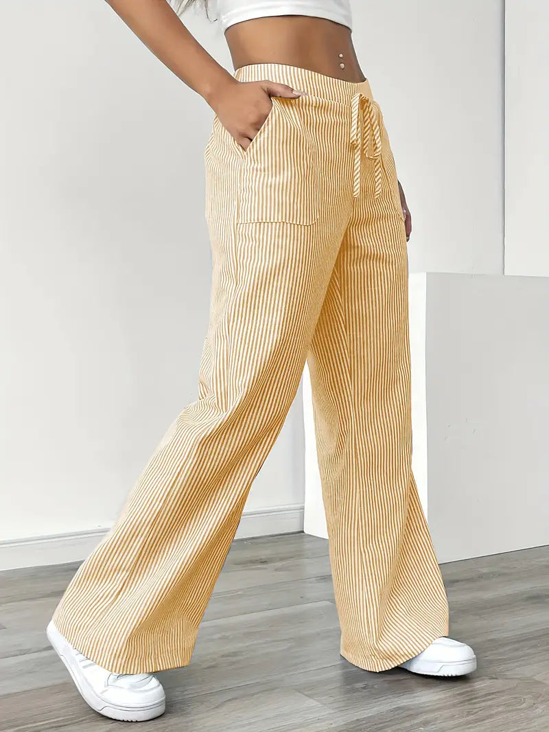 Alina™ | Eleganti Pantaloni a Righe con Tasche