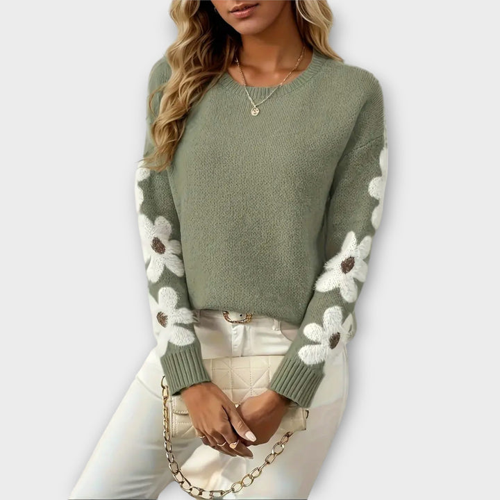 Silke | Maglione morbido a maglia con design floreale
