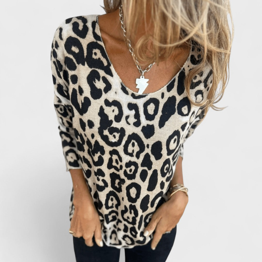 Elvéra | Top casuale da donna con stampa leopardo
