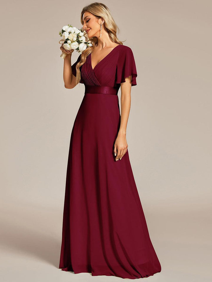 ever MONICA|Abito da matrimonio invitata fluido elegante in mussola a vita alta