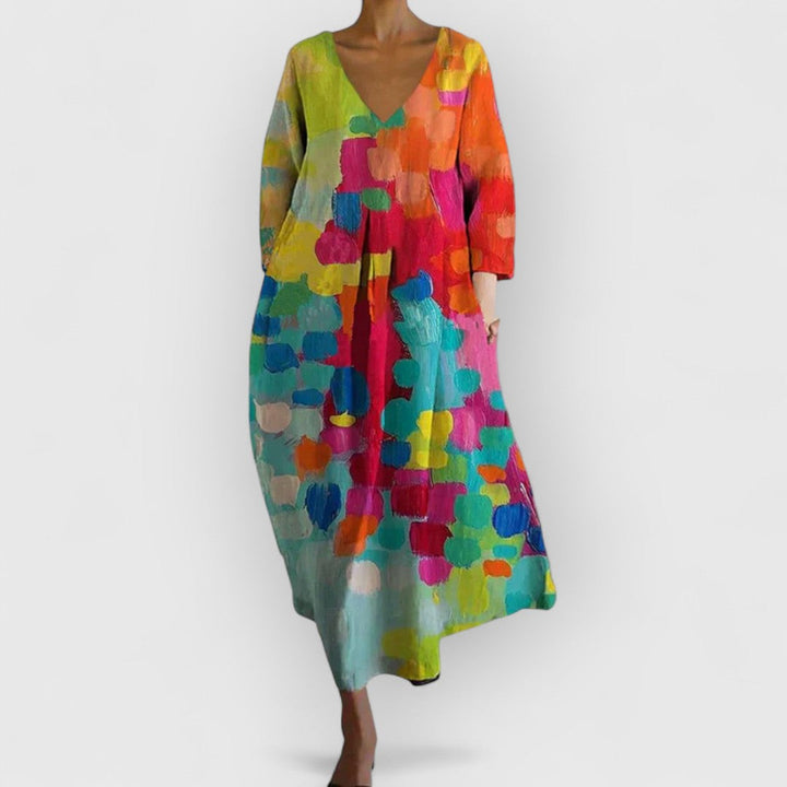 Anastasia™ | Abito Colorato con Scollatura a V