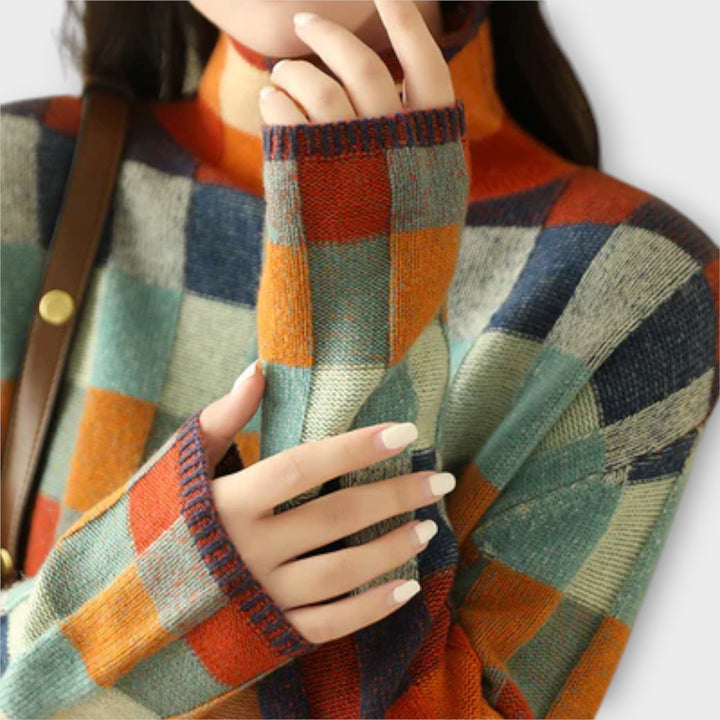 Erika | Maglione con Collo Alto Patchwork