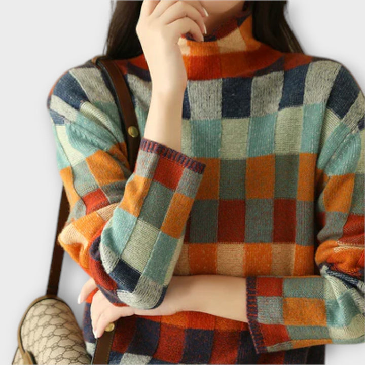 Erika | Maglione con Collo Alto Patchwork