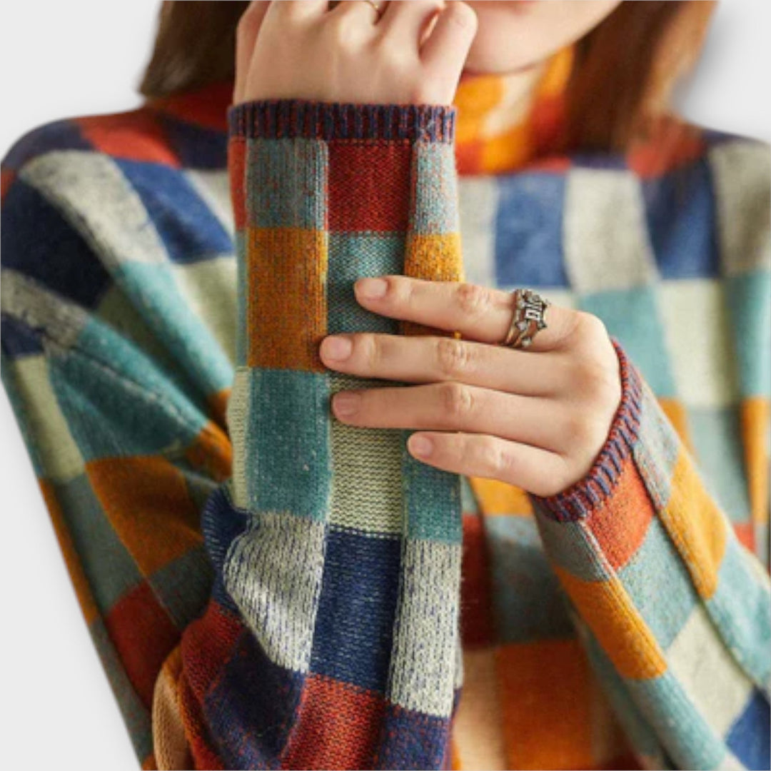 Erika | Maglione con Collo Alto Patchwork