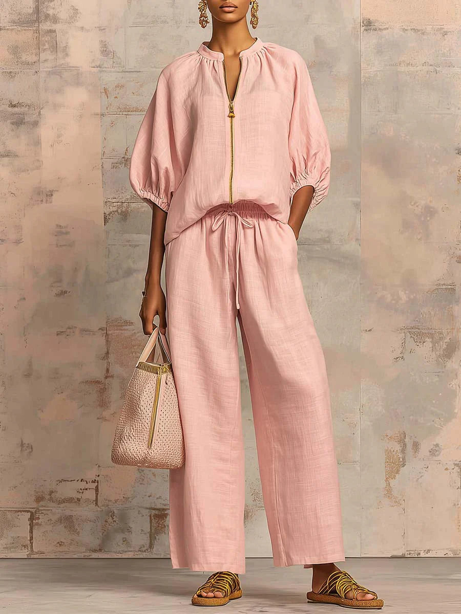 Alba | Completo di due pezzi: Camicia dallo stile rilassato e pantaloni a gamba larga