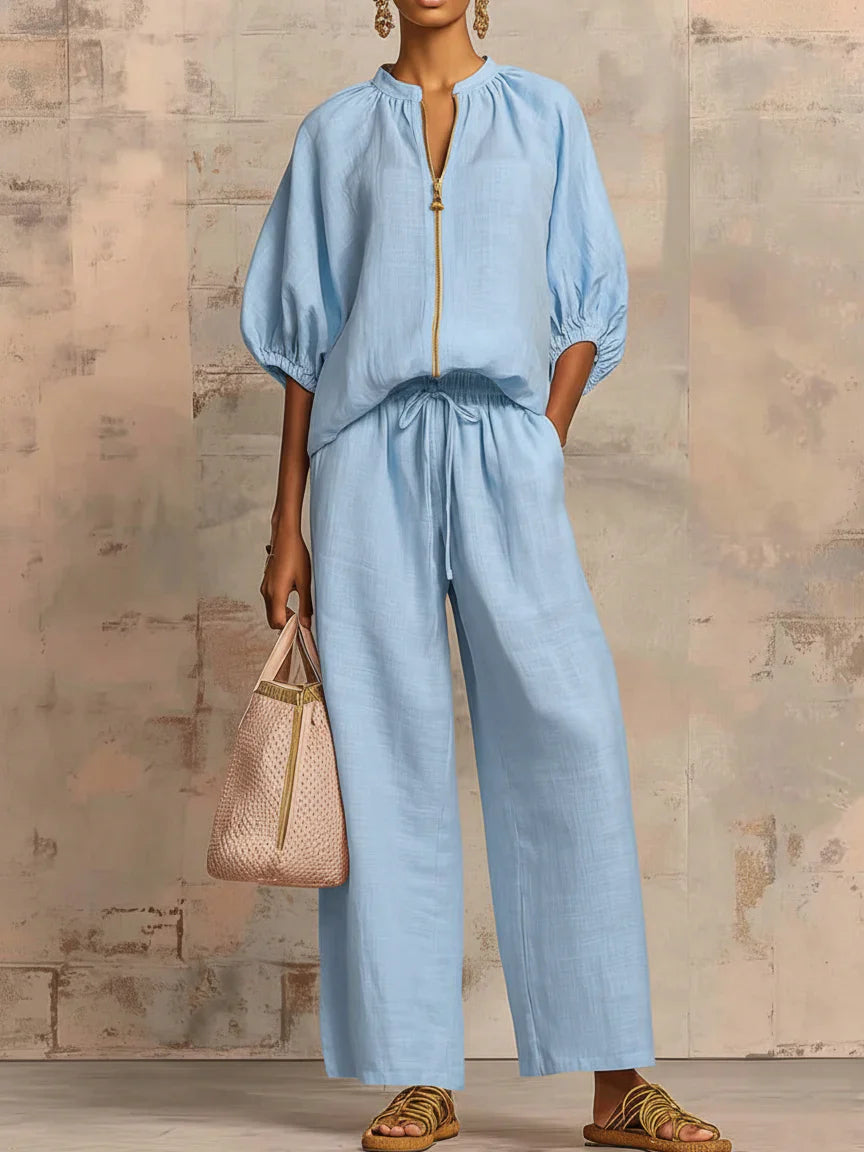 Alba | Completo di due pezzi: Camicia dallo stile rilassato e pantaloni a gamba larga