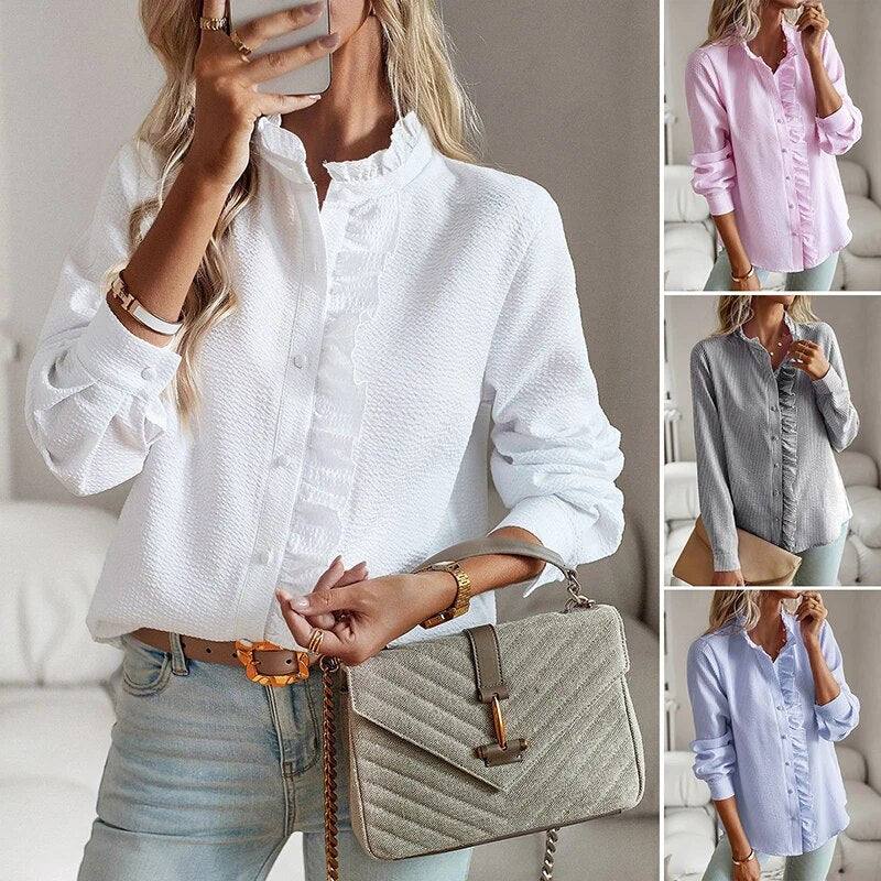 Aurora | Camicia a maniche lunghe con volants
