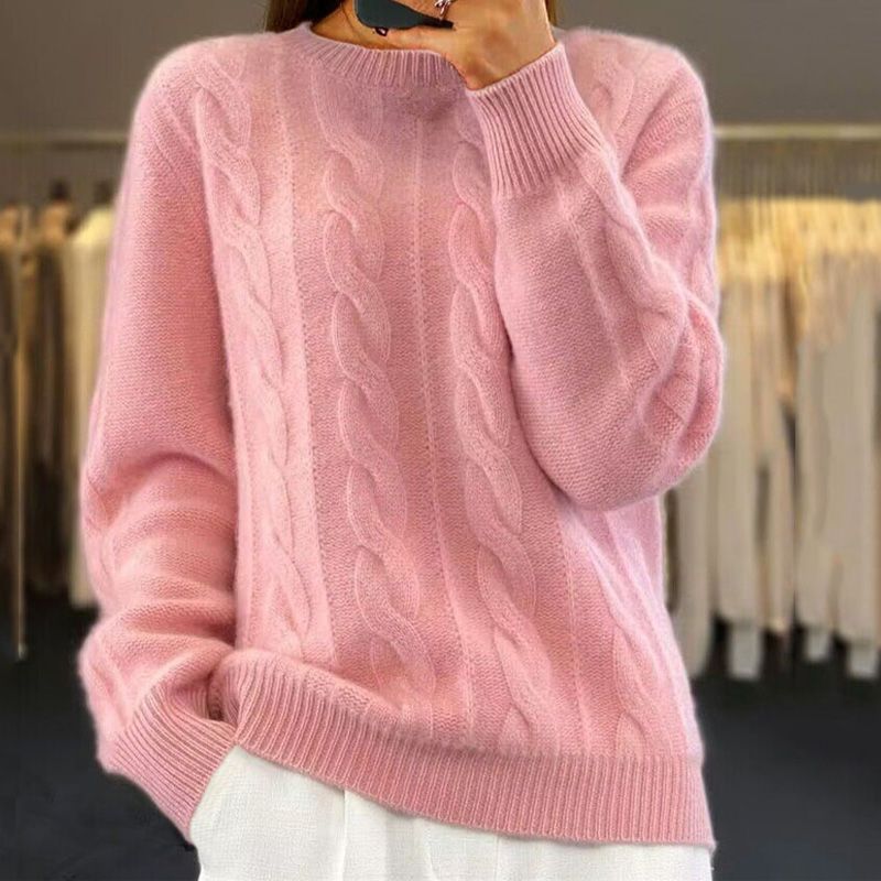 Angelika - Maglione Classico in Maglia Calda